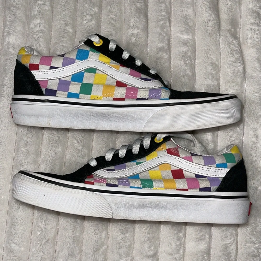 Checkered Multicolor Vans | Size 6.5 Women